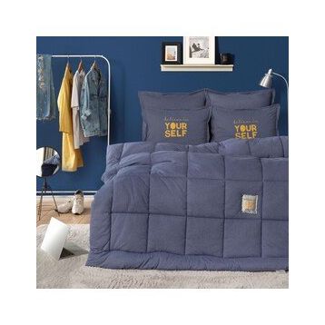 Karaca Home Motto Cotton Comfort Tek Kişilik İndigo Uyku Seti