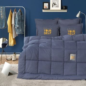 Karaca Home Motto Cotton Comfort Tek Kişilik İndigo Uyku Seti