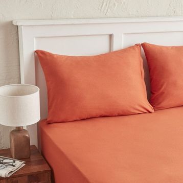 Karaca Home Motto Penye Tek Kişilik Fitted 100x200+30 cm Turuncu Çarşaf