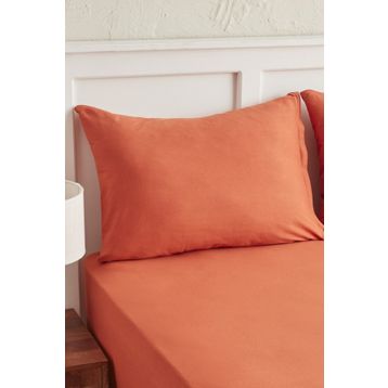 Karaca Home Motto Penye Tek Kişilik Fitted 100x200+30 cm Turuncu Çarşaf