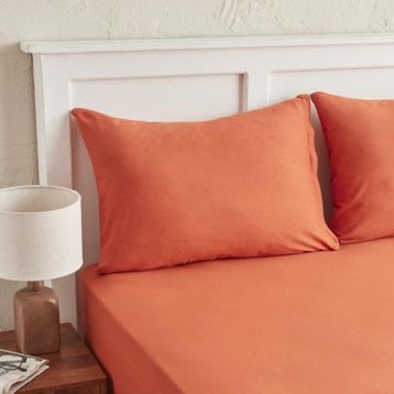 Karaca Home Motto Penye Tek Kişilik Fitted 100x200+30 cm Turuncu Çarşaf