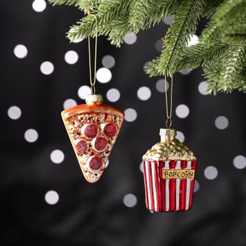 Karaca Home New Year Popcorn Pizza 2 Parça Ağaç Süsü Seti