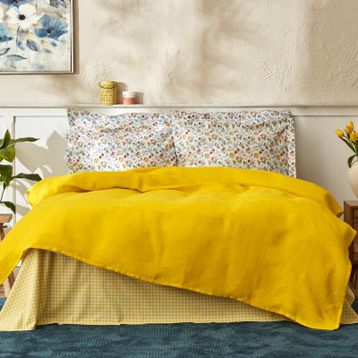 Karaca Home Noya Sarı %100 Pamuk Çift Kişilik Pike Takımı