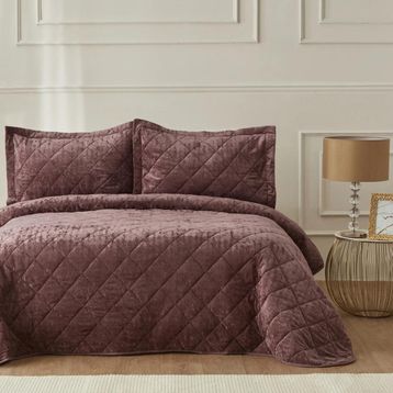 Karaca Home Plain Gül Kurusu Çift Kişilik Kapitone Yatak Örtüsü
