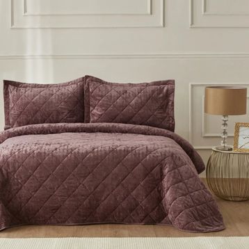 Karaca Home Plain Gül Kurusu Çift Kişilik Kapitone Yatak Örtüsü
