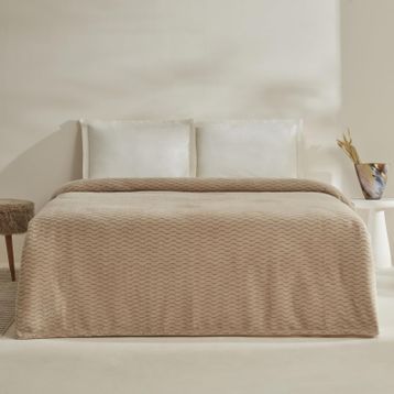 Karaca Home Raunda Ekru Çift Kişilik Wellsoft Battaniye