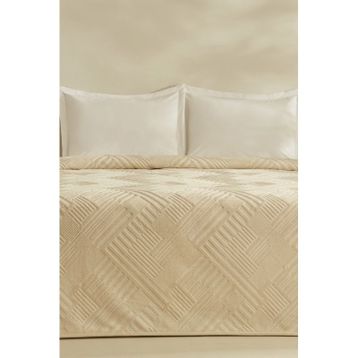 Karaca Home Rita Emboss Ekru Tek Kişilik Battaniye
