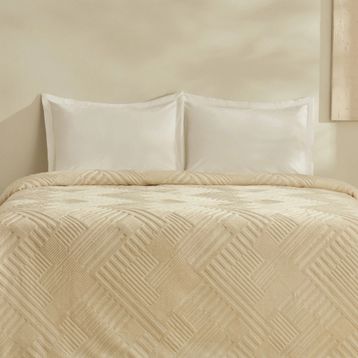 Karaca Home Rita Emboss Ekru Tek Kişilik Battaniye