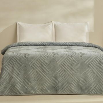 Karaca Home Rita Emboss Mavi Tek Kişilik Battaniye