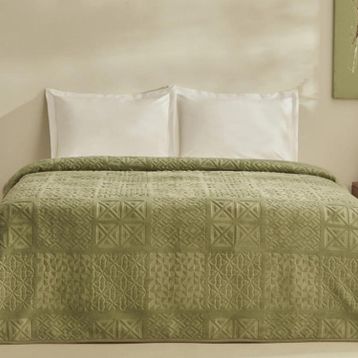 Karaca Home Rita Yeşil Çift Kişilik Emboss Battaniye