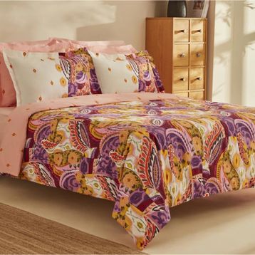 Karaca Home Ruiz %100 Pamuk Fuşya Çift Kişilik Nevresim Takımı