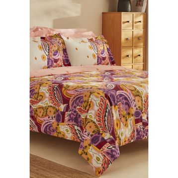 Karaca Home Ruiz %100 Pamuk Fuşya Çift Kişilik Nevresim Takımı