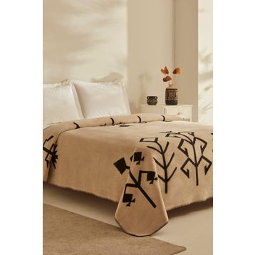 Karaca Home Sara Beyaz Çift Kişilik Pamuklu Battaniye