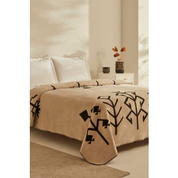 Karaca Home Sara Beyaz Çift Kişilik Pamuklu Battaniye