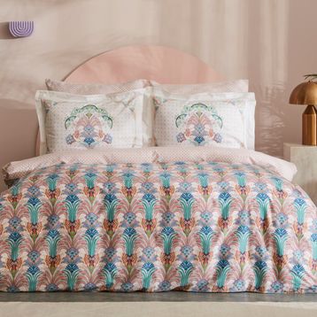 Karaca Home Saviny %100 Pamuk Somon Saten Çift Kişilik Nevresim Takımı