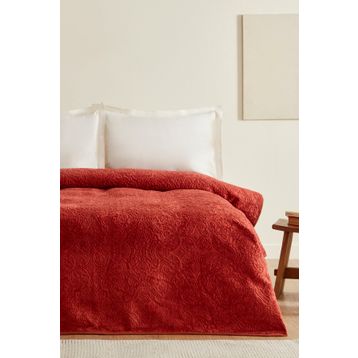 Karaca Home Savoy Çift Kişilik Embos Kahve Battaniye