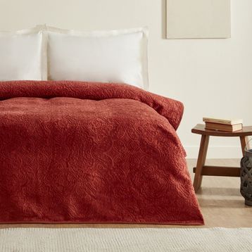 Karaca Home Savoy Çift Kişilik Embos Kahve Battaniye