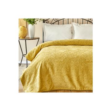 Karaca Home Scala Embosy Hardal Çift Kişilik Battaniye