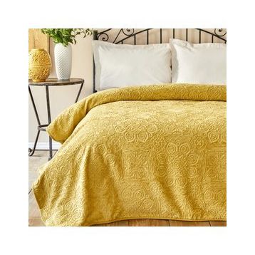 Karaca Home Scala Embosy Hardal Çift Kişilik Battaniye