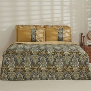 Karaca Home Sherie Pamuk Saten Yeşil Çift Kişilik Nevresim Takımı