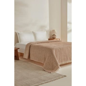 Karaca Home Sion Bej Çift Kişilik Battaniye