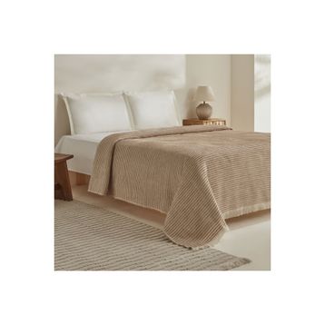 Karaca Home Sion Bej Çift Kişilik Battaniye