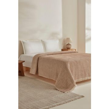 Karaca Home Sion Bej Çift Kişilik Battaniye