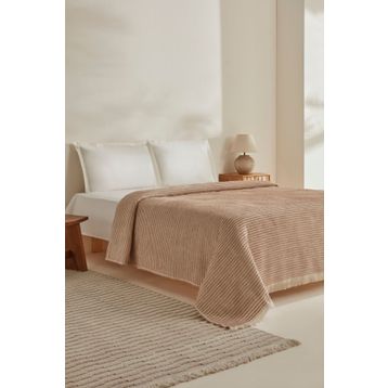 Karaca Home Sion Bej Çift Kişilik Battaniye