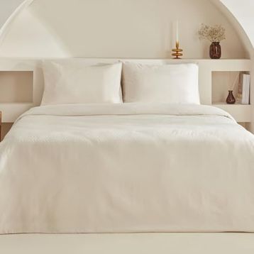 Karaca Home Sion Ekru %100 Pamuk Jakarlı Saten King Size Nevresim Takımı