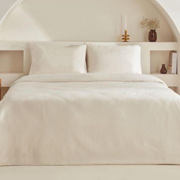 Karaca Home Sion Ekru %100 Pamuk Jakarlı Saten King Size Nevresim Takımı