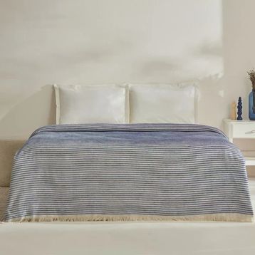 Karaca Home Sion Mavi Çift Kişilik Battaniye