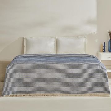 Karaca Home Sion Mavi Çift Kişilik Battaniye