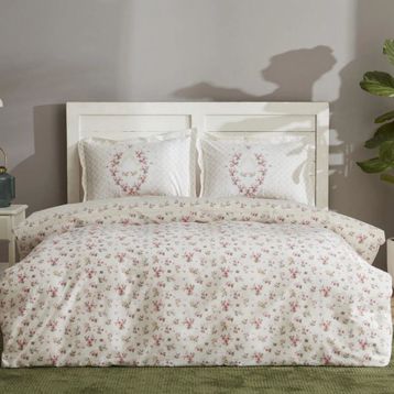 Karaca Home Sonya %100 Pamuk Bordo Çift Kişilik Nevresim Takımı