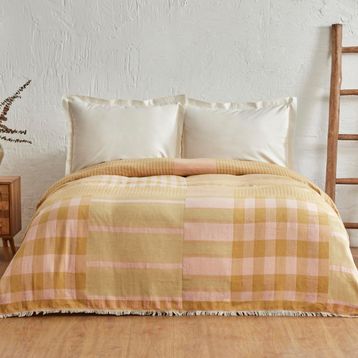 Karaca Home Striped %100 Pamuk Yavruağzı Çift Kişilik Müslin Pike