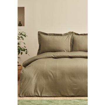 Karaca Home Uniq Haki %100 Pamuk Çift Kişilik Saten Nevresim Takımı