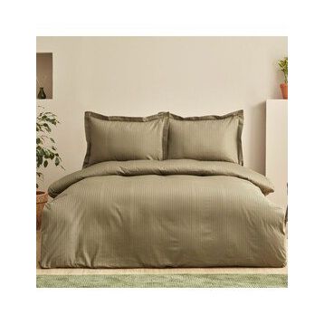 Karaca Home Uniq Haki %100 Pamuk Çift Kişilik Saten Nevresim Takımı