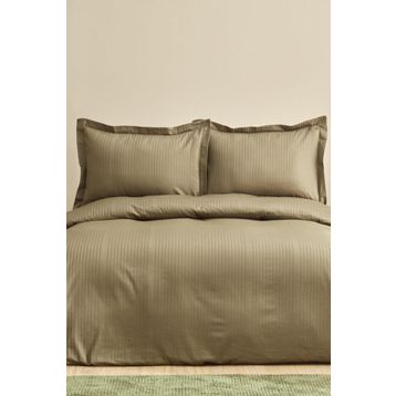 Karaca Home Uniq Haki %100 Pamuk Çift Kişilik Saten Nevresim Takımı