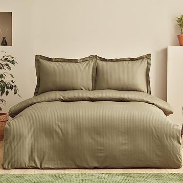 Karaca Home Uniq Haki %100 Pamuk Çift Kişilik Saten Nevresim Takımı