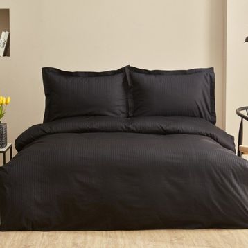 Karaca Home Uniq Siyah %100 Pamuk Çift Kişilik Saten Nevresim Takımı