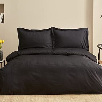 Karaca Home Uniq Siyah %100 Pamuk Çift Kişilik Saten Nevresim Takımı