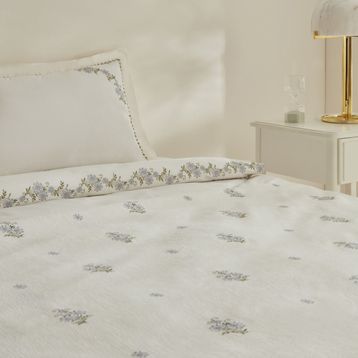 Karaca Home Vanes Mavi Çift Kişilik Nakışlı Nevresim Pike Takımı