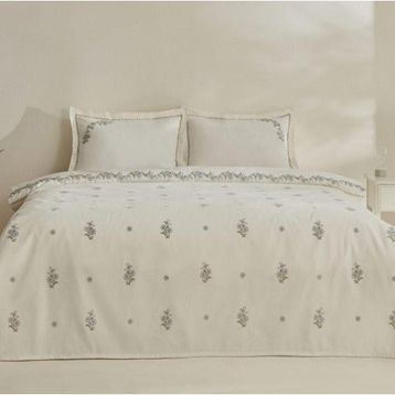 Karaca Home Vanes Mavi Çift Kişilik Nakışlı Nevresim Pike Takımı