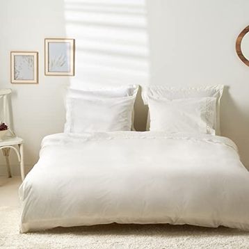 Karaca Home White Collection Mia Dantelli Beyaz Çift Kişilik Nevresim Takımı