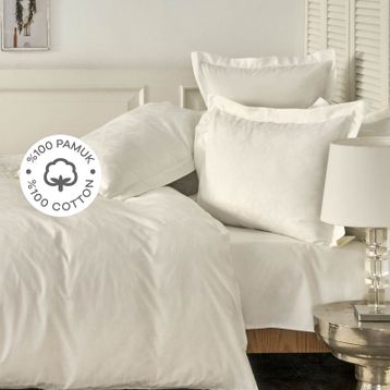 Karaca Home White Colletion Santino Pamuk Beyaz Çift Kişilik Nevresim Takımı