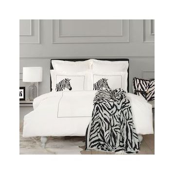 Karaca Home Zebra Siyah Çift Kişilik Jakar Battaniye