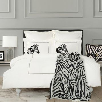 Karaca Home Zebra Siyah Çift Kişilik Jakar Battaniye