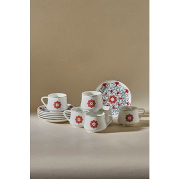 Karaca Kamelya Beyaz 100 ml 6 Kişilik Kahve Fincanı