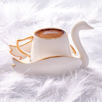 Karaca Kuğu 2 Kişilik 70 ML Kahve Fincan Takımı