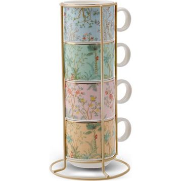 Karaca Lavinya Standlı Renkli 160 ml 4'lü Kupa