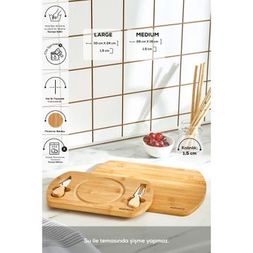 Karaca Lily Bamboo 2'li Pro Kesme ve Sunum Tahtası